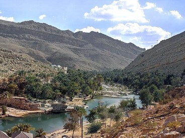 Wadi Bani Khalid, nella regione orientale, distretto di Muscat, Oman