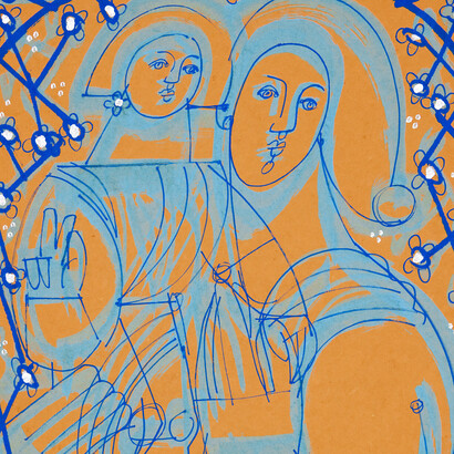 America Martin, Mother and child study (detail), 2025. Courtesy of Wally Workman Gallery