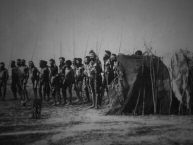 A historical photograph of Aboriginal Australians in South Australia from the early 1900s
