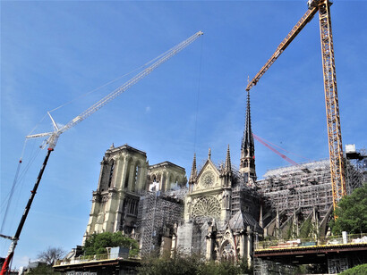 Travaux de restauration de la cathédrale Notre-Dame de Paris en septembre 2024