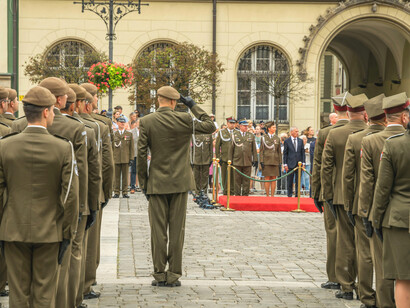Polish Armed Forces Day 2024: Members of the Polish Army stood in formation at Wrocław’s Market Square in the Lower Silesian Voivodeship
