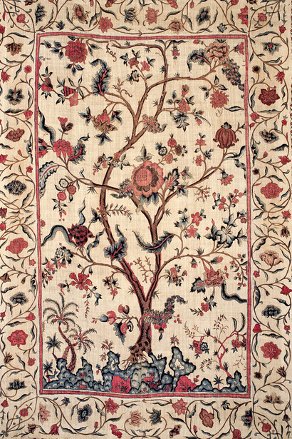 Unidentified maker, Bedcover or wall hanging (palampore), circa 1720-40, India. Courtesy of the New York Historical