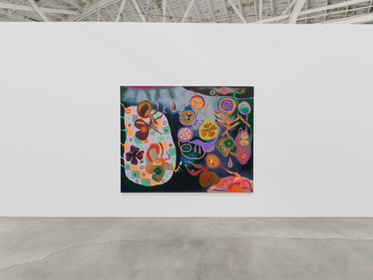 Nasim Hantehzadeh, Tickles, dance, and goosebump blooms, exhibition view. Courtesy of the artist and Night Gallery, Los Angeles. Photography by Marten Elder