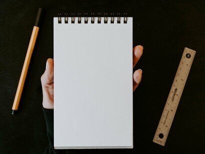 A blank page waiting for perception, intention, and meaning to take shape