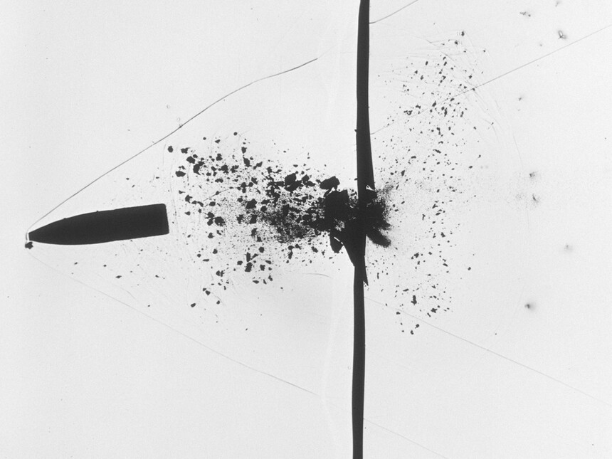 Harold Edgerton, Bullet through Plexiglas, 1963, Gelatin silver print