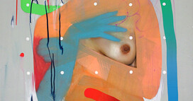 Erik Jones, Snake, 24x36 inch 61x91cm. Watercolor, colored pencil, water-soluble wax pastel, acrylic on Rives bfk paper mounted to panel