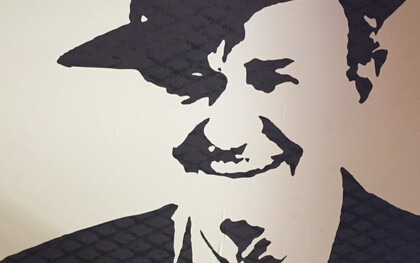 Fresque représentant André Labarrère au restaurant Cap e Tot de Morlanne