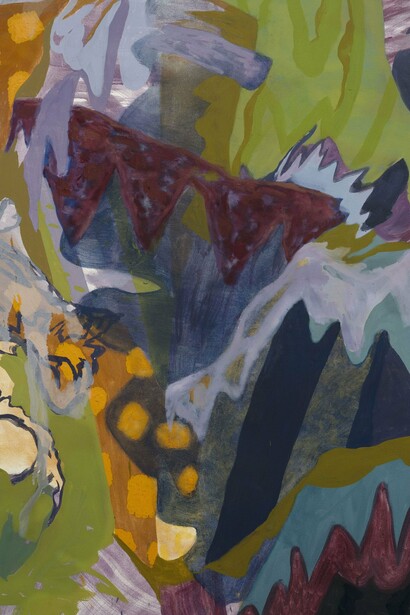 Obra de Eliel David exhibida en la exposición "Muri e Volpi", fotografía de Antonio Maniscalco