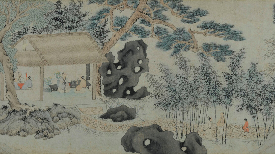 Wen Jia, Qian Gu, Zhu Lang, Mountain lodge of medical herb (detail), handscroll, ink and colour on paper
28.8 x 123.6 cm. Chih Lo Lou Collection, Hong Kong. Museum of Art. CL2018.0029, 1540. Courtesy of Hong Kong Museum of Art