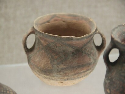 Neolithic pottery on display at the Xinyang City Museum in Henan Province, China
