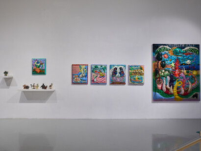 Various artists, Art bit Matrix - Tokusatsu to videogame, exhibition view. Courtesy of Mizuma Gallery
