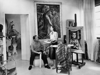 Raquel Forner and her husband, sculptor Alfredo Bigatti, in their studio in San Telmo, Buenos Aires, Argentina