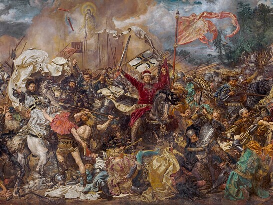 La cultura della guerra nasce da paure, interessi economici e strategie di potere. Jan Matejko, Battaglia di  Grunwald, 1878, dettaglio, National Museum, Varsavia, Polonia