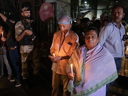 In Kolkata, demonstrators take part in a protest march calling for justice in the 2024 R.G. Kar Medical College rape and murder incident, India