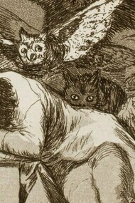 Com cada vez maior convicção penso que, se temos de recorrer a manifestações célebres e sucintas da nossa condição, a melhor escolha é a da água-forte de Goya de 1799, El sueño de la razón produce monstruos (o sono da razão produz monstros). Em vez da metáfora do movimento, a metáfora da condição