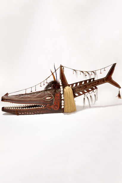 Alick Tipoti, Koedal Baydham Adhaz Parw (Crocodile Shark) Mask (detail), 2010. Courtesy of National Gallery of Australia