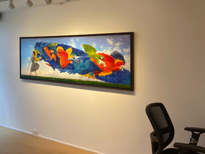 Varios artistas, Los espacios que habitamos, vista de exhibición. Cortesía de Beatriz Esguerra Art