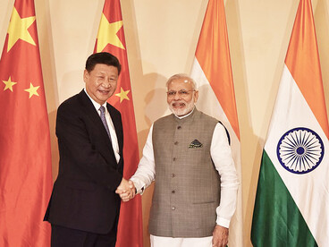 Prime Minister Narendra Modi meeting with President Xi Jinping in 2016