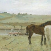 Edgar Degas, Cavalli in un prato/Horses in a Meadow, 1871, Olio su tela, Chester Dale Fund, 1995.11.1