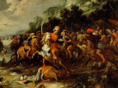 Alexander Casteels the Elder (fl. 1658–1681)  
"Joshua Fights the Amalekites", Academia de Bellas Artes y Diseño, Liubliana, Eslovenia
