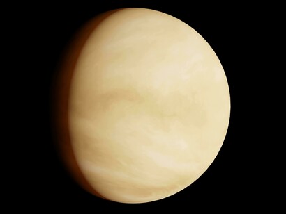 Planet Venus against a black background