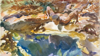 John Singer Sargent (1856–1925)  "Hombre  y Piscina", acuarela, 1917 Florida, Metropolitan Museum of Art, Nueva York, EE. UU. 
