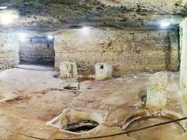  Frantoio ipogeo nell'Abbazia di Cerrate a Lecce in provincia di Lecce, Italia