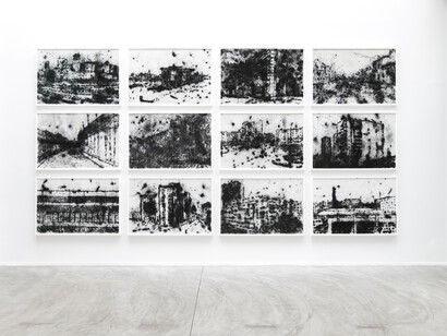 Philippe Cognée, Éclats, vue d'exposition. Avec l'aimable autorisation de Templon