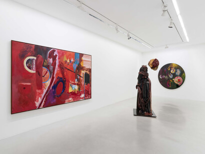 Bharti Kher, The sun splitting stones, vue de l'exposition. Avec l'aimable autorisation de Perrotin