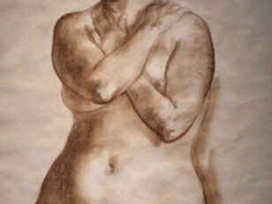Francisco Zúñiga, Desnudo de Evelia (1968). Dibujo con sepia/papel. Colección MAC. Fotos: AKEZ