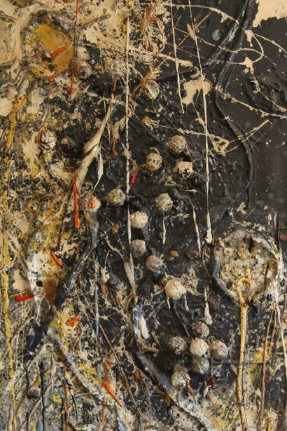 Detalle de "Sin título",medios mixtos sobre lienzo, Christo Coetzee, 1957