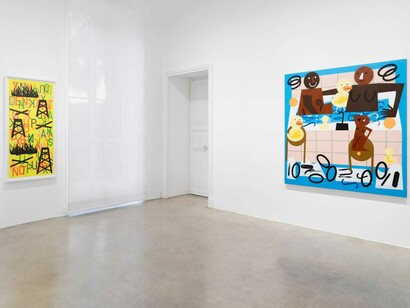 Nina Chanel Abney, Now what? Or what else? Exhibition view. Courtesy of Perrotin