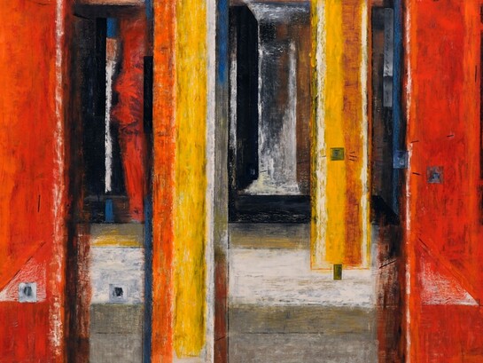 Emilio Belotti, "Omaggio a Piero della Francesca". Dalla serie "Controversus", dettaglio del lavoro di approfondimento sulla "Flagellazione" di Piero della Francesca, 2010