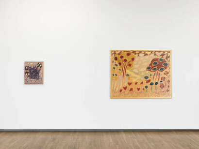 Larissa Lockshin, Squall line, exhibition view. Courtesy of Nazarian / Curcio