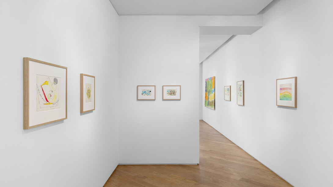 Etel Adnan, Au coeur du silence, exhibition view. Courtesy of Galerie Lelong