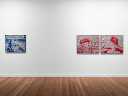 Daniel Boyd, I’m going, exhibition view. Courtesy of Roslyn Oxley9 Gallery