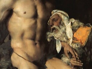 Jules Bastien-Lepage, "Príamo a los pies de Aquiles", óleo sobre lienzo, 1876 