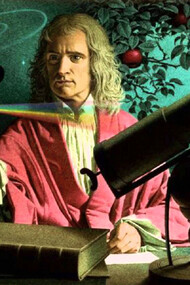 Sir Isaac Newton, illustrazione di Jean-Leon Huens