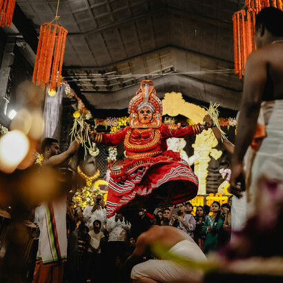 In Nagpur, Maharashtra, a vibrant Theyyam dance performance celebrates the rich cultural traditions of India