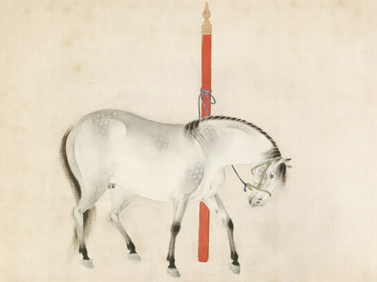 Horse, Isen’in Hoin Eishin (Japanese, 1775–1828), in the style of Ren Renfa (Chinese, 1255–1328), 1816–1828 (Edo period), ink and colors on silk, Japan and Korea. Credit line: Acquired by William T. or Henry Walters