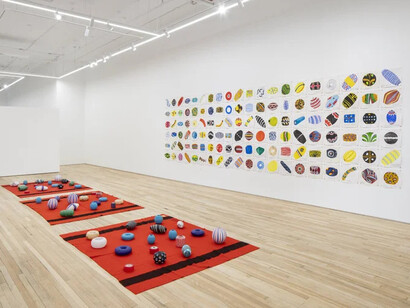 Wendy Red Star, One blue bead, exhibition view. Courtesy of Sargent’s Daughters Gallery