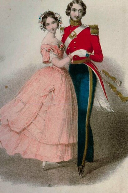 Ilustración que integra la colección "Bailes de salón en las portadas musicales británicas y americanas del siglo XIX" de la Biblioteca Pública de Nueva York