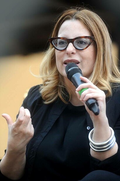 Teresa Ciabatti alla Bookique di Trento per un evento del progetto Generazioni, 2020