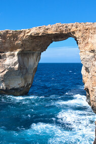 «La Ventana Azul» (en la imagen en 2009) era uno de los emblemas de Malta, pero un temporal a finales del año pasado causó del derrumbe del arco 