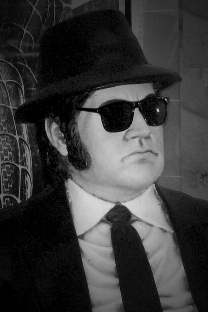 Jake Blues (John Belushi) in an iconic moment from The Blues Brothers
