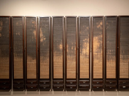 Debasish Mukherjee, Abr kyā chīz hai? / What really is a cloud? Exhibition view. Courtesy of Akar Prakar