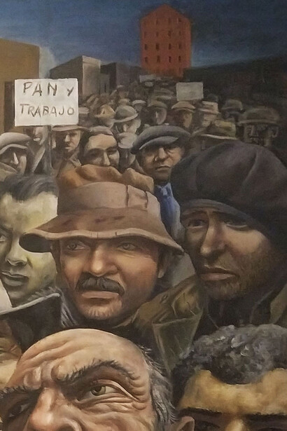 Antonio Berni, Manifestación (1934, detalle)
