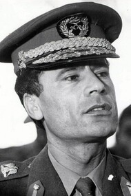 Libyan leader coronel Muammar Gaddafi
