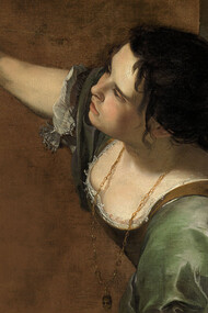 Artemisia Gentileschi; Autorretrato como alegoría de la pintura, c. 1638, Royal Collection Trust, Reino Unido (detalle)