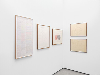 Esther Ferrer, Isidoro Valcárcel and Tom Johnson, In an infinite ocean of numbers, sink or swim in logic, exhibition view. Courtesy of 1 Mira Madrid 